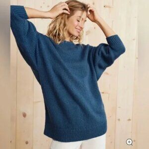 Jenni Kayne Cotton Sweater in Indigo Blue XS